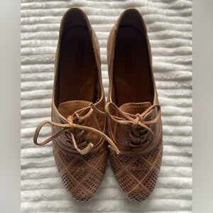 Pikolinos Women’s Lace Up Leather Lined Oxford Cut Out Heels EU 41 US 10.5